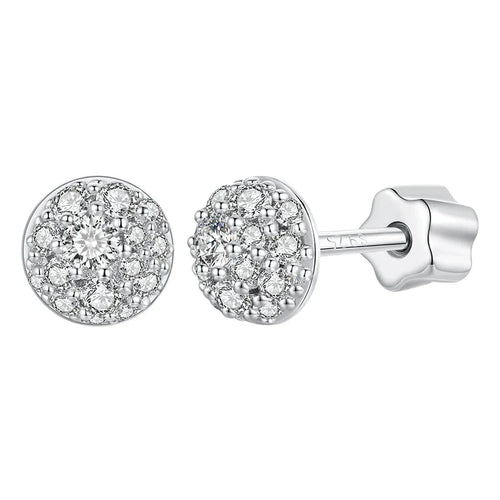 Moissanite Stud Earrings 925 Sterling Silver Hemisphere Dazzling For Mom