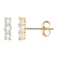 Moissanite Stud Earrings 925 Sterling Silver Mini Curved Climber Studs Women