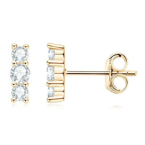 Moissanite Stud Earrings 925 Sterling Silver Mini Curved Climber Studs Women