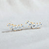 Moissanite Stud Earrings 925 Sterling Silver Mini Curved Climber Studs Women