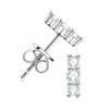 Moissanite Stud Earrings 925 Sterling Silver Mini Curved Climber Studs Women