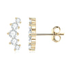 Moissanite Stud Earrings 925 Sterling Silver Mini Curved Climber Studs Women