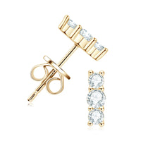 Moissanite Stud Earrings 925 Sterling Silver Mini Curved Climber Studs Women