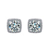 Moissanite Stud Earrings 925 Sterling Silver Round Cut Classic Women's Jewelry