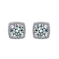 Moissanite Stud Earrings 925 Sterling Silver Round Cut Classic Women's Jewelry