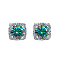 Moissanite Stud Earrings 925 Sterling Silver Round Cut Classic Women's Jewelry