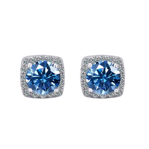 Moissanite Stud Earrings 925 Sterling Silver Round Cut Classic Women's Jewelry