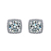 Moissanite Stud Earrings 925 Sterling Silver Round Cut Classic Women's Jewelry