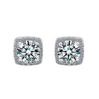 Moissanite Stud Earrings 925 Sterling Silver Round Cut Classic Women's Jewelry