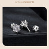 Moissanite Stud Earrings 925 Sterling Silver White Gold Plated Huggie Screwback