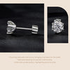 Moissanite Stud Earrings 925 Sterling Silver White Gold Plated Huggie Screwback