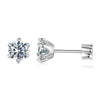Moissanite Stud Earrings 925 Sterling Silver White Gold Plated Huggie Screwback
