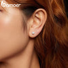 Moissanite Stud Earrings 925 Sterling Silver White Gold Plated Huggie Screwback