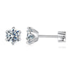 Moissanite Stud Earrings 925 Sterling Silver White Gold Plated Huggie Screwback