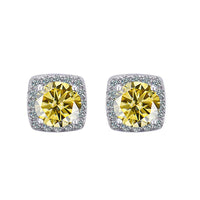 Moissanite Stud Earrings 925 Sterling Silver Round Cut Classic Women's Jewelry