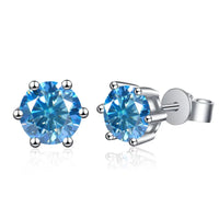 Moissanite Stud Earrings 1-6ct 21 Colors GRA Cert 925 Sterling Silver