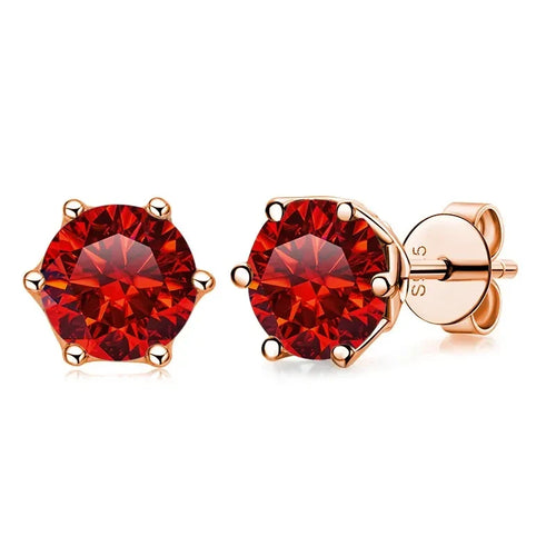 0.5-1ct D Color Moissanite Stud Earrings 925 Sterling Silver Gold Plated