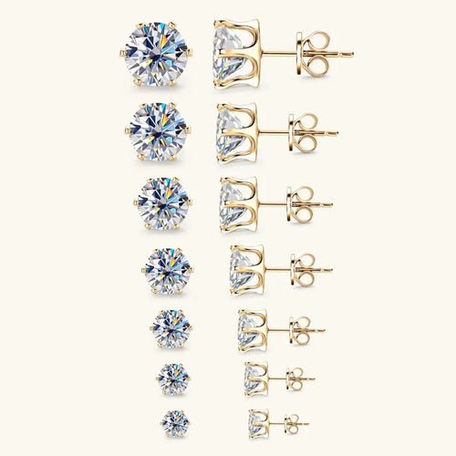 Moissanite Stud Earrings 0.2-6 Carat D-E Color 925 Sterling Silver