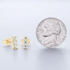 Moissanite Stud Earrings 925 Sterling Silver Mini Curved Climber Studs Women