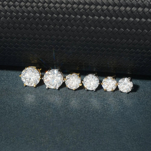 Moissanite Stud Earrings 1-6ct 21 Colors GRA Cert 925 Sterling Silver