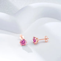 Moissanite Stud Earrings 0.5-2 CT 925 Sterling Silver Rose Gold Plated Gift