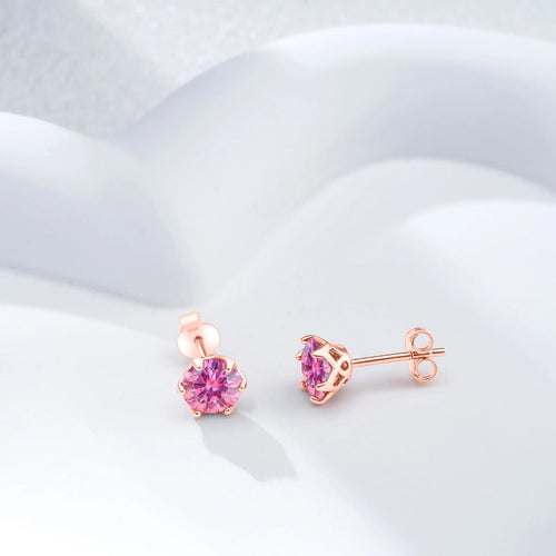 Moissanite Stud Earrings 0.5-2 CT 925 Sterling Silver Rose Gold Plated Gift