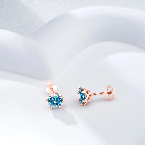 Moissanite Stud Earrings 0.5-2 CT 925 Sterling Silver Rose Gold Plated Gift