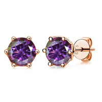 Moissanite Stud Earrings 0.5/1/2 CT Rose Gold Plated Sterling Silver 925