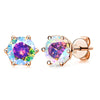 Moissanite Stud Earrings 0.5/1/2 CT Rose Gold Plated Sterling Silver 925