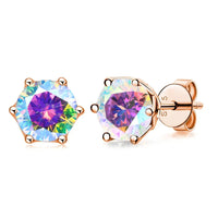 Moissanite Stud Earrings 0.5/1/2 CT Rose Gold Plated Sterling Silver 925