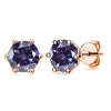 Moissanite Stud Earrings 0.5/1/2 CT Rose Gold Plated Sterling Silver 925
