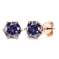 Moissanite Stud Earrings 0.5/1/2 CT Rose Gold Plated Sterling Silver 925
