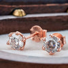 Moissanite Stud Earrings 0.5/1/2 CT Rose Gold Plated Sterling Silver 925