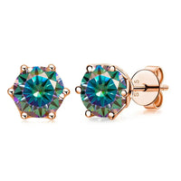 Moissanite Stud Earrings 0.5/1/2 CT Rose Gold Plated Sterling Silver 925