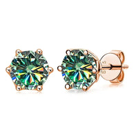 Moissanite Stud Earrings 0.5/1/2 CT Rose Gold Plated Sterling Silver 925