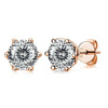 Moissanite Stud Earrings 0.5/1/2 CT Rose Gold Plated Sterling Silver 925