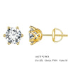 Moissanite Stud Earrings S925 Sterling Silver 6-Prong Round D Color 18K Bridal