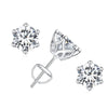 Moissanite Stud Earrings S925 Sterling Silver 6-Prong Round D Color 18K Bridal