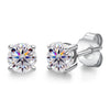 Moissanite Stud Earrings 0.1-3CT S925 Sterling Silver Platinum Plated Bride