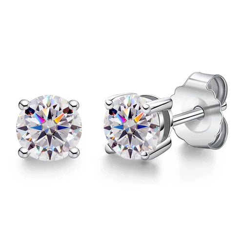 Moissanite Stud Earrings 0.1-3CT S925 Sterling Silver Platinum Plated Bride