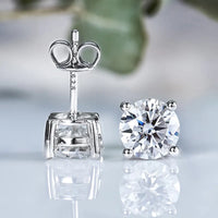 Moissanite Stud Earrings 0.1-3CT S925 Sterling Silver Platinum Plated Bride