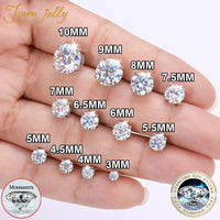 Moissanite Stud Earrings 0.1-3CT S925 Sterling Silver Platinum Plated Bride