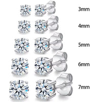 Moissanite Stud Earrings 0.1-3CT S925 Sterling Silver Platinum Plated Bride