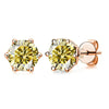 Moissanite Stud Earrings 0.5/1/2 CT Rose Gold Plated Sterling Silver 925
