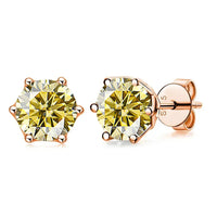 Moissanite Stud Earrings 0.5/1/2 CT Rose Gold Plated Sterling Silver 925