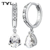 Moissanite VVS1 Drop Earrings 18K Gold Plated 925 Sterling Round Pear Square