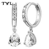 Moissanite VVS1 Drop Earrings 18K Gold Plated 925 Sterling Round Pear Square