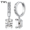 Moissanite VVS1 Drop Earrings 18K Gold Plated 925 Sterling Round Pear Square