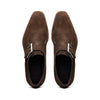 56-110-DBR Hebilla Monk Strap Italian Suede Calfskin Dark Brown