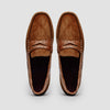 31-160-CGN MONZA Sueded Calfskin with Crocodile Driver, Cognac